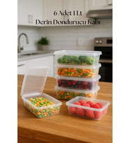6?lı Derin Dondurucu Saklama Kabı & Organizeri 1 lt 12,5x19,5x5,5 cm