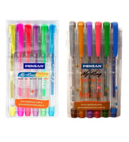 Pensan My King  Jel Kalem 2 li set (Simli Jel Kalem 6Lı+Neon Jel Kalem 6 LI)