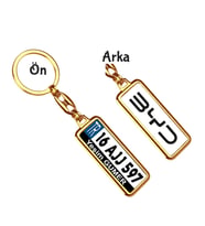 Kişiye Özel BYD Siyah Logo Tema Plaka Anahtarlık (Altın)