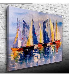 Yelkenliler Yağlıboya Kanvas Tablo 50 x 70