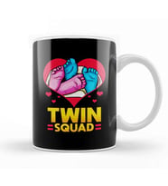 Cute Twin Squad Twinning Baby Feet Announcement Kupa Bardak Porselen