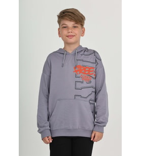 Toontoy Erkek Çocuk Stay Baskılı Sweatshirt (Koyu Gri)