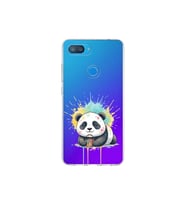Xiaomi Mi 8 Lite ile Uyumlu Splash Panda Tasarımlı Şeffaf Silikon Kılıf