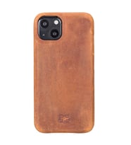 Bouletta Apple iPhone 13 Uyumlu Deri Arka Kapak F360 G19 Taba (Kahverengi)