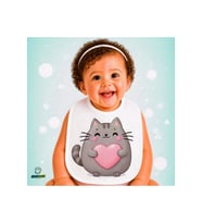 Pusheen Keten Bebek Mama Önlüğü – Yumuşak, Emici, Yıkanabilir, Özel Tasarım P167