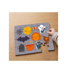 Cadılar Bayramı Tasarımlı 24 Parça Ahşap Çocuk Puzzle