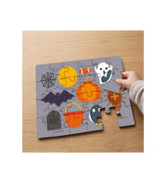 Cadılar Bayramı Tasarımlı 24 Parça Ahşap Çocuk Puzzle