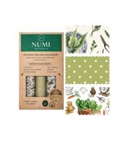 NUMI Naturals Balmumu Gıda Saklama Bezleri – Premium 3’lü Set (30×30 cm) - Heirloom Garden Serisi