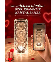 Northcity 3D Kristal Masa Lambası - Sevgililer Günü İçin USB Şarjlı RGB Gece Lambası ve Hediye Fikri
