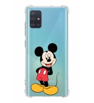 Samsung Galaxy A51  Köşe Korumalı Antişok Kapak Mickey Mouse Tasarımlı Şeffaf  Kılıf