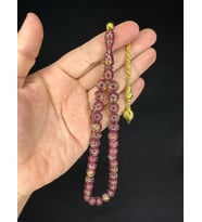 ALTIN VARAKLI UÇAK CAMI TESBİH KÜRE KESİM 10MM EFLATUN RENKLİ T-683 (Çok Renkli)