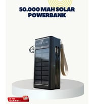 LED Aydınlatmalı Güneş Panelli Powerbank Seyahat ve Kamp İçin