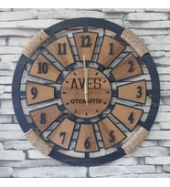 Lavinta54 Dekoratif Ahşap Duvar Saati