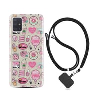Samsung a71 A72 A73 A7 A9 2018 C7 C9 Kılıf Boyun Askılı Silikon Donut Flamingo 1415