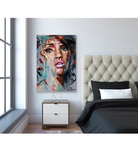 Tablolife Abstract Women Yağlı Boya Dokulu Tablo 60X90,Çerçeve;Gümüş