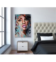Tablolife Abstract Women Yağlı Boya Dokulu Tablo 60X90,Çerçeve;Gümüş