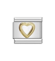 Gold Minimal Kalp Çelik İtalyan Charm
