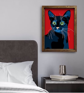 BK Gift Yatak Odası Konseptli Doğal Masif Ahşap Çerçeveli Tablo 45x65cm-98
