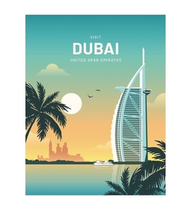 Dubai Birleşik Arap Emirlikleri Seyahat Tablo Ahşap Poster Dekoratif