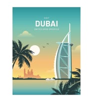 Dubai Birleşik Arap Emirlikleri Seyahat Tablo Ahşap Poster Dekoratif