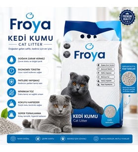 Froya Kokusuz Sade Kumu 10 Lt Orta Taneli Doğal Topaklanan Tozsuz Kumu