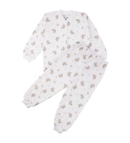 Kız Çocuk Ekru Bej Koala Desenli Çıtçıtlı Pijama Takımı