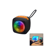 SİYAH KABLOSUZ HOPARLÖR - SPEAKER TAŞINABİLİR IŞIKLI USB ŞARJLI BT - TF CARD 10 MT MENZİL 1200mAH PİL - 5W (5343)