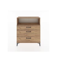 Arges Şifonyer Tek Raflı 3 Çekmeceli 88x30x106 Çam-Çam