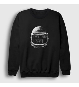 Presmono Unisex Siyah More Space V2 Astronaut Space Astronot Uzay Sweatshirt 282728tt