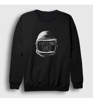 Presmono Unisex Siyah More Space V2 Astronaut Space Astronot Uzay Sweatshirt 282728tt