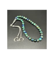 Azurit Malakit 8mm 33lük Doğal Taş Tesbih (Yeşil)