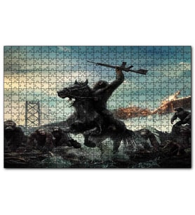 Cakapuzzle Maymunlar Cehennemi Sezar Silahlı Komutan  Puzzle Yapboz MDF (Ahşap) (120 Parça)