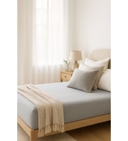 Tek Kişilik Düz Penye %100 Pamuklu Lastikli Çarşaf 100X200 (Açık Gri)