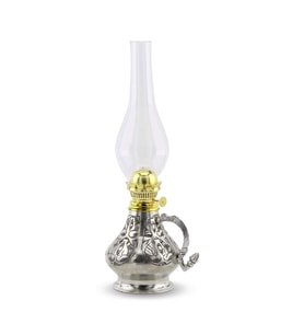 Kalaylı Kazınmış Bakır Gaz Lambası Boy