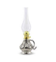 Kalaylı Kazınmış Bakır Gaz Lambası Boy