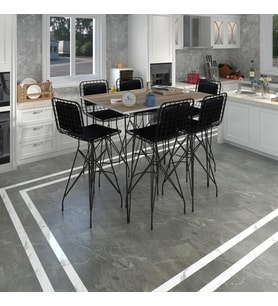 Knsz masa sandalye takımı hem105zengin crdsyh 130*090 6 sandalye syhsyh sırt minderli