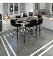 Knsz masa sandalye takımı hem105zengin crdsyh 130*090 6 sandalye syhsyh sırt minderli