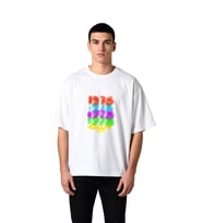 Erkek Oversize Tişört Retro Nostalji Baskılı Renkli Dijital Baskı Rahat Kesim Günlük Modern Şık