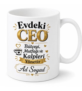 İsme Özel CEO Anne Yazılı Komik Kupa Bardak Anneler Günü Hediye