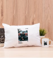 Kişiye Özel İnstagram Tasarım Fotoğraflı Dikdörtgen Yastık ve Beyaz Kupa