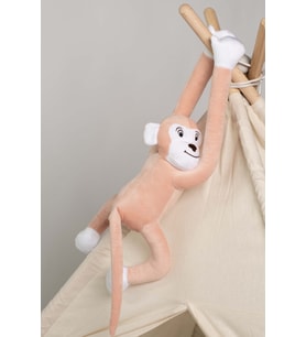 Boumini Toys Boyuna Sarılan Pelüş Maymun Pembe Elleri Çıtçıtlı 55 cm
