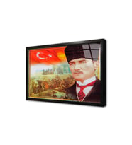 Çanakkale Savaşı ve Atatürk Çerçeveli Cam Tablo