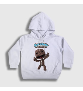 Presmono Unisex Çocuk Beyaz Sign Sackboy A Big Adventure Kapüşonlu Sweatshirt 544949tt (Beyaz)