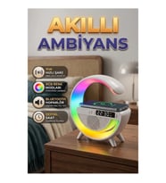 15W Kablosuz Şarjlı LED Atmosfer Lambası – 13 Renk Modlu Dijital Ekranlı