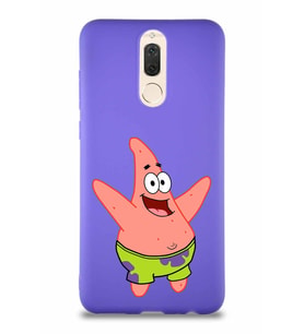 Huawei Mate 10 Lite Soft Premier Kapak Patrick Yıldız Tasarımlı Silikon Kılıf - Mor (Şeffaf)