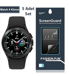 Gor Sm Galaxy Watch 4 42mm Darbe Emici Ekran Koruyucu 5 Adet Set-(5775) — Renk: Şeffaf 2