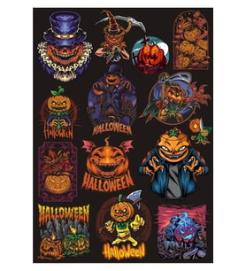 Hallowen Temalı Sticker Set 8 16 Parça Telefon, Tablet, Defter, Laptop Sticker