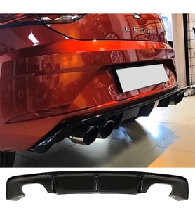 Seat Leon Mk3.5 Custom Difüzör ParlakSiyah Sağ Sol Çift 2017-2020 Arka-bodykit-ek-karlık