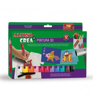 Alpino Crea+ Pintura 3D Boyutlu Kabaran Boya 12 Renk 