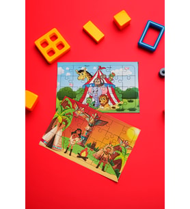Okul Öncesi Başlangıç Yapboz Sirk Ve Kızılderili Ahşap Puzzle Set